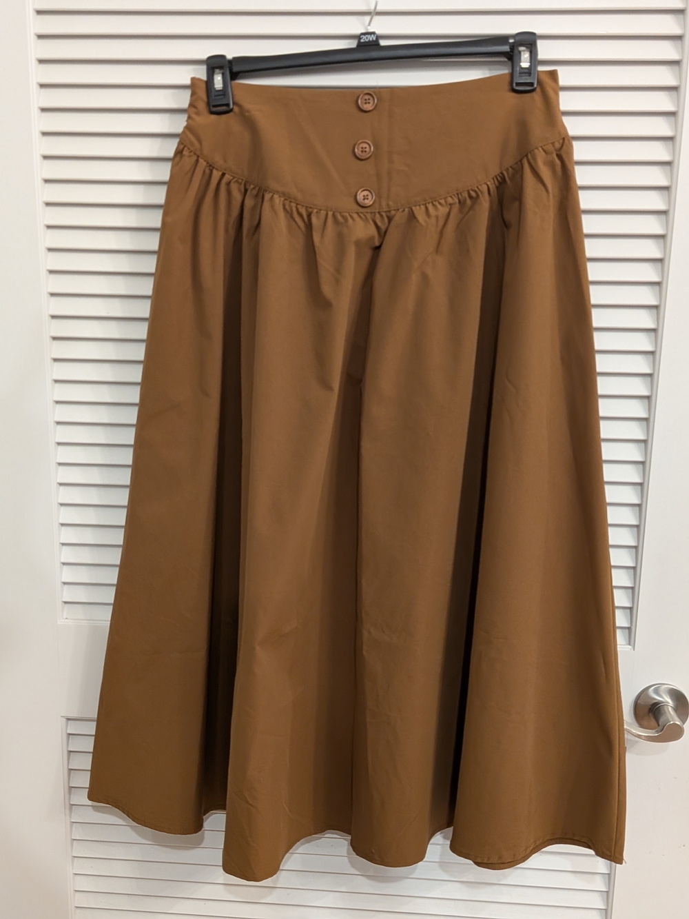 B#1:Brown Button-Front A-Line Maxi Skirt Size Medium New No Tag